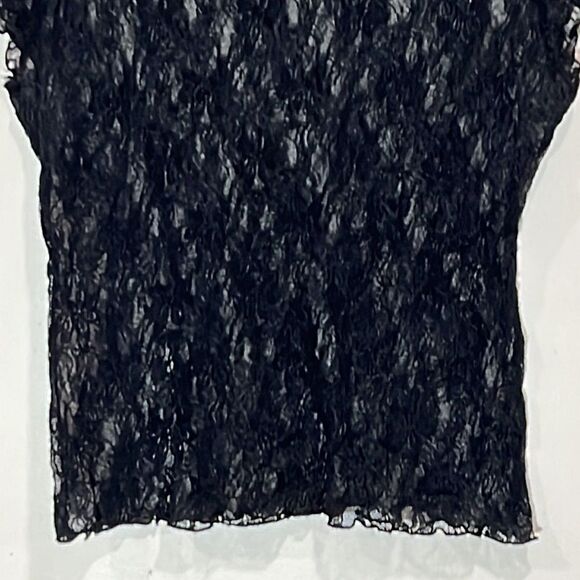 Black Lace See Through Top By Moa Moa. Size Large. - Picture 3 of 4